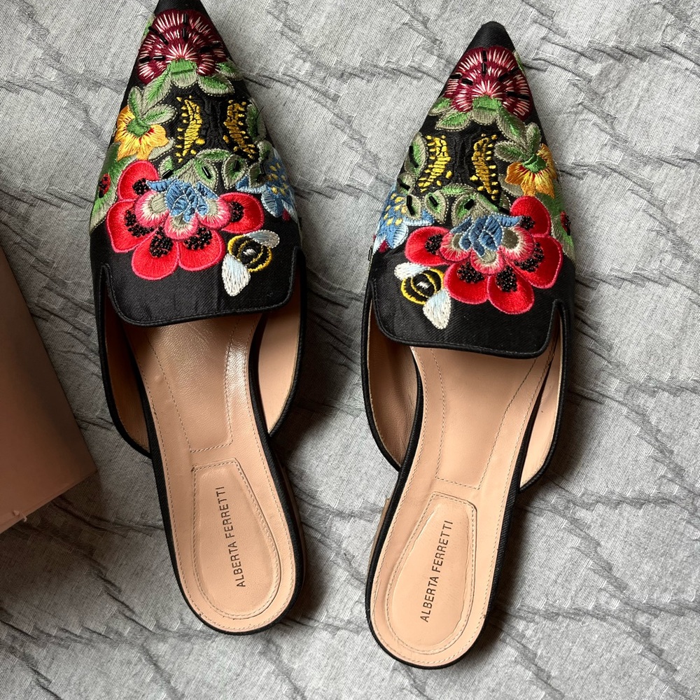 Alberta Ferretti mules size 7. See photos for wear marks